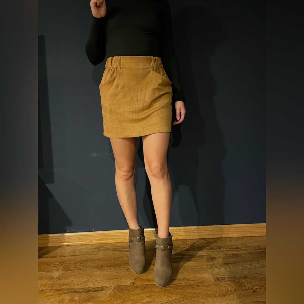 Brown Small Heel Wedge Booties